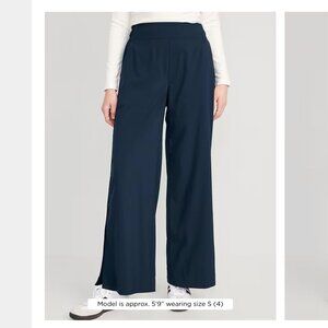 NWT Old Navy High-Waisted StretchTech Wide-Leg Pants, size 4/small, navy blue